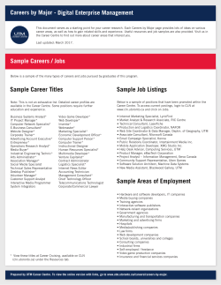 Careers by Major - University of Toronto Mississauga