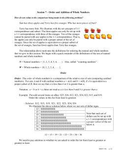 Session 7 &ndash; Order and Addition of Whole Numbers Sam has three