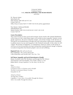 HEALTH, HAPPINESS, AND HUMAN RIGHTS Fall