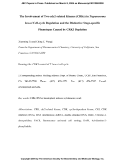 The Involvement of Two cdc2-related Kinases (CRKs) in