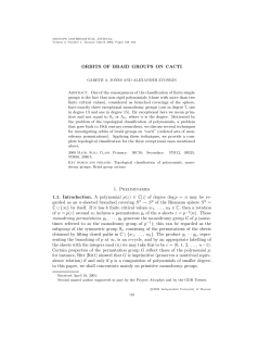 ORBITS OF BRAID GROUPS ON CACTI 1. Preliminaries 1.1