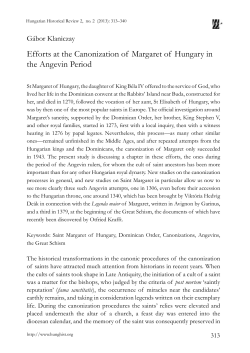 Efforts at the Canonization of Margaret of Hungary in the