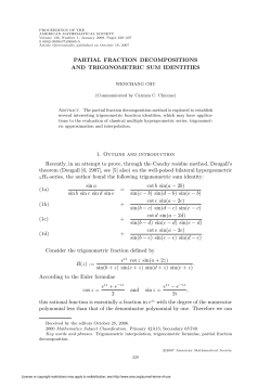 partial fraction decompositions