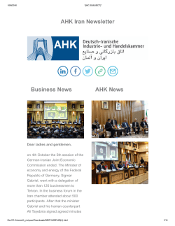 AHK Iran Newsletter Business News AHK News