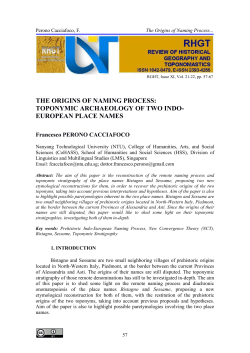 THE ORIGINS OF NAMING PROCESS: TOPONYMIC