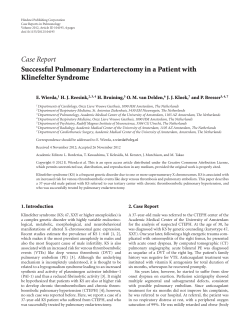 Case Report Successful Pulmonary Endarterectomy in a