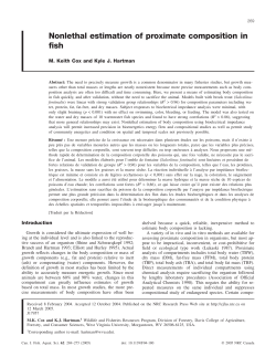 Nonlethal estimation of proximate composition