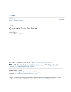 Questions From the Storm - Pepperdine Digital Commons