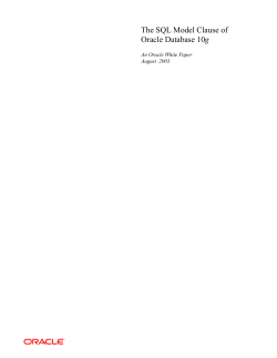 Oracle Database 10G SQL Model Clause
