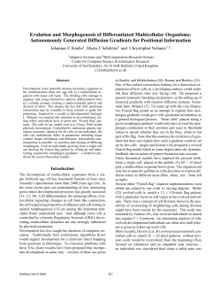 Evolution and Morphogenesis of Differentiated Multicellular