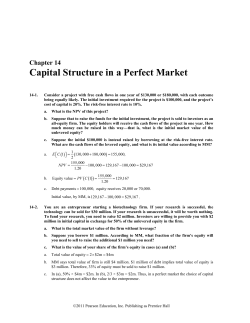Capital Structure in a Perfect Market