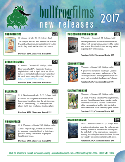New Releases from Bullfrog Films