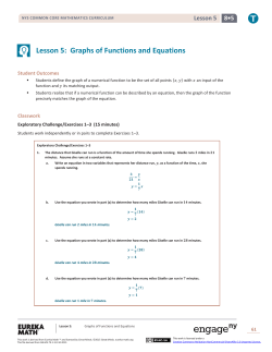 Lesson 5: Graphs of Functions and Equations