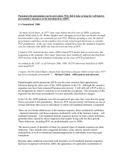 Pneumocystis carinii pneumonia (PCP) was the commonest fatal