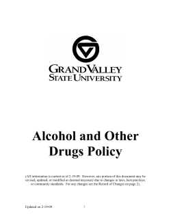 Alcohol and Other Drugs Policy - Grand Valley State University