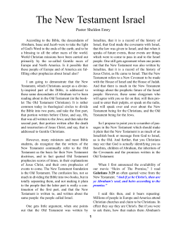 The New Testament Israel - Sheldon Emry Memorial Library
