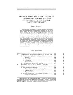 quixotic regulation: section 23a of the federal reserve act and