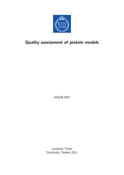Quality assessment of protein models