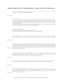 Ready Answers Unit E: Nebuchadnezar`s