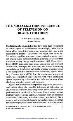 the socialization influence of television on black children