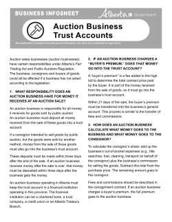 Auction Business Trust Accounts
