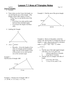 Lesson 7.1 Area of Triangles Notes