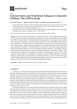 Calcium Intake and Nutritional Adequacy in Spanish Children: The
