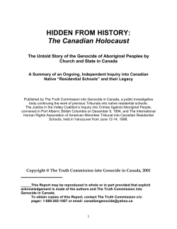 Full Report - Hidden from History: The Canadian Holocaust