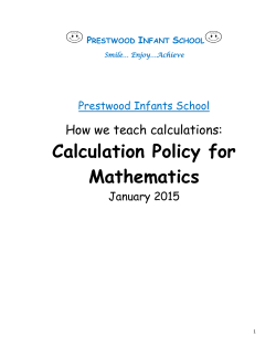 Calculation Policy for Mathematics