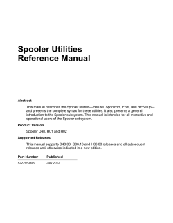 Spooler Utilities Reference Manual