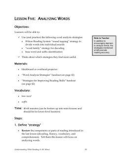 lesson five: analyzing words