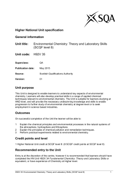 Environmental Chemistry: Theory and Laboratory Skills