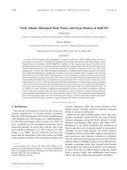 North Atlantic Subtropical Mode Waters and Ocean Memory in