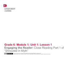 Grade 6: Module 1: Unit 1