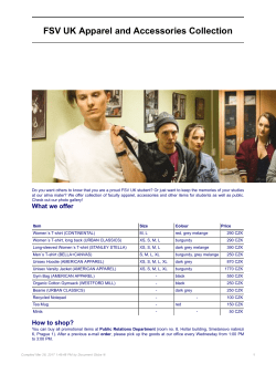 FSV UK Apparel and Accessories Collection