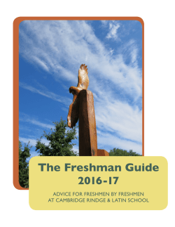 The Freshman Guide - Cambridge Rindge and Latin School