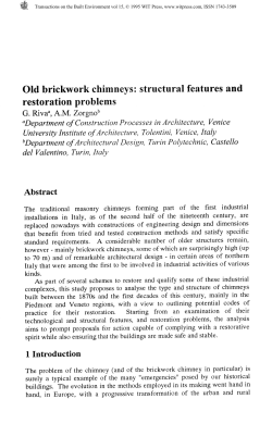 Old brickwork chimneys: structural features and restoration problems