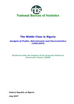 Profile and determinants of Middle class in Nigeria