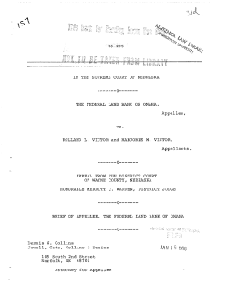 86-295 IN THE SUPREME COURT OF NEBRASKA THE FEDERAL