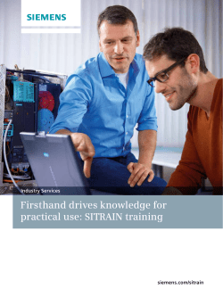 Firsthand drives knowledge for practical use: SITRAIN training
