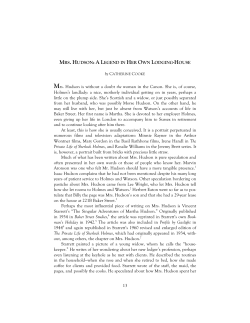 Mrs. Hudson: A Legend in Her Own Lodging House
