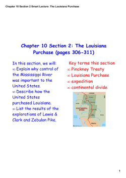 Chapter 10 Section 2 Smart Lecture: The Louisiana Purchase