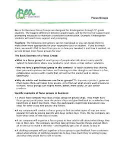 Focus Groups - Bea is for Business