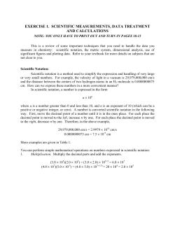 exercise 1. scientific measurements, data