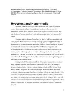 Hypertext and Hypermedia