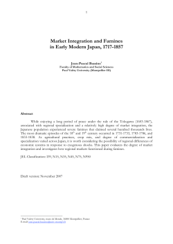 Market Integration and Famines in Early Modern Japan, 1717-1857