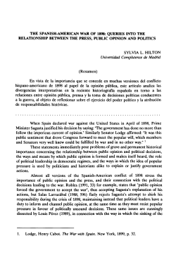 The Spanish-American War of 1898. Queries into the Relationship