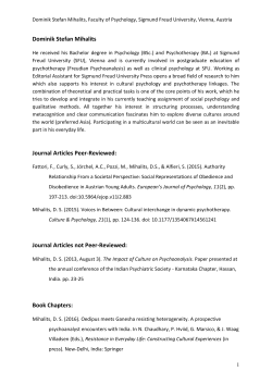 Dominik Stefan Mihalits Journal Articles Peer