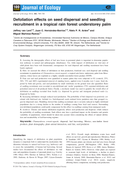 Defoliation effects on seed dispersal and seedling recruitment in a