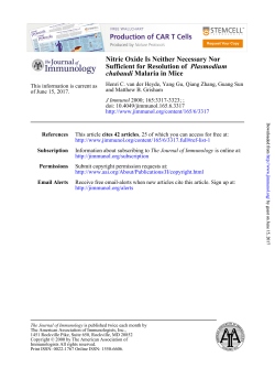 Malaria in Mice chabaudi Plasmodium Sufficient for Resolution of